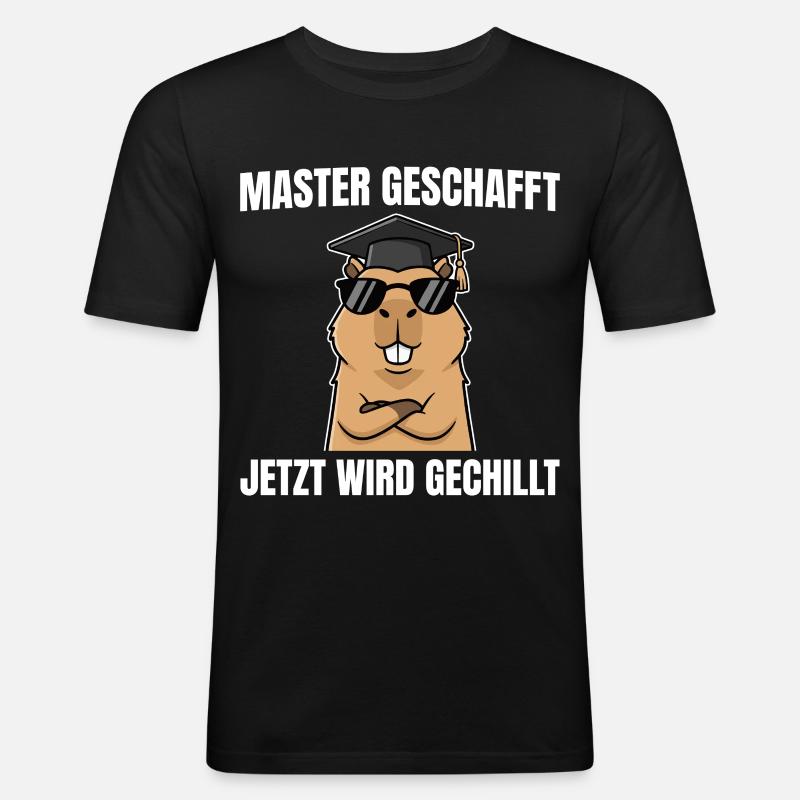 Master Passed Capybara Master's Exam - Men's Slim Fit T-Shirt - black