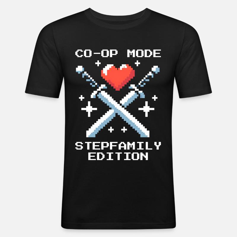 Co-Op-Modus: Stieffamilie-Edition | Patchwork - Männer Slim Fit T-Shirt - Schwarz