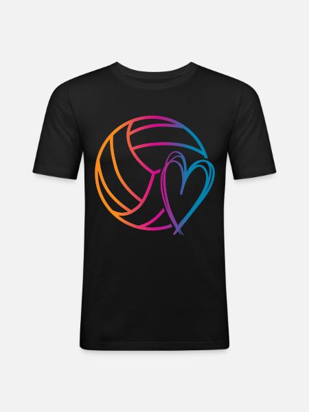 Volleyball Ball - Men's Slim Fit T-Shirt - black
