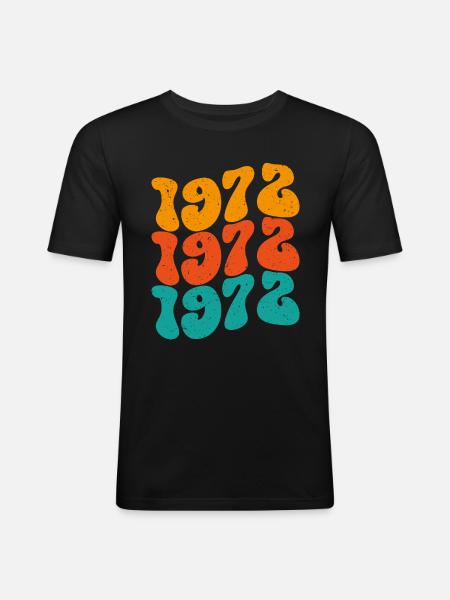 Millésime 1972 - T-shirt près du corps Homme - noir