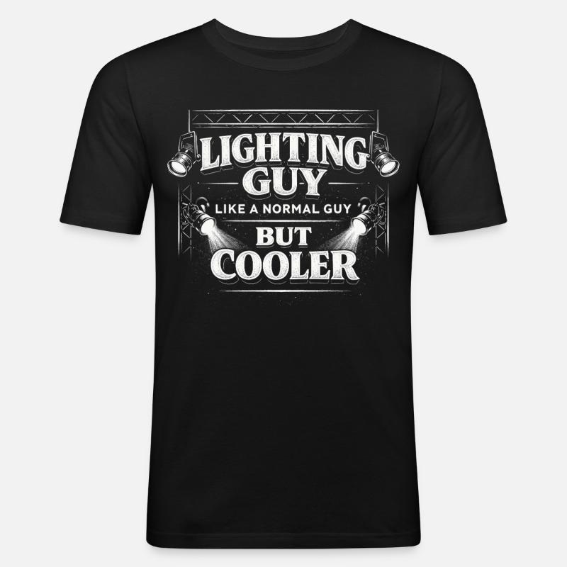 Lichttechniker Beleuchtungstechniker Lighting Guy - Männer Slim Fit T-Shirt - Schwarz