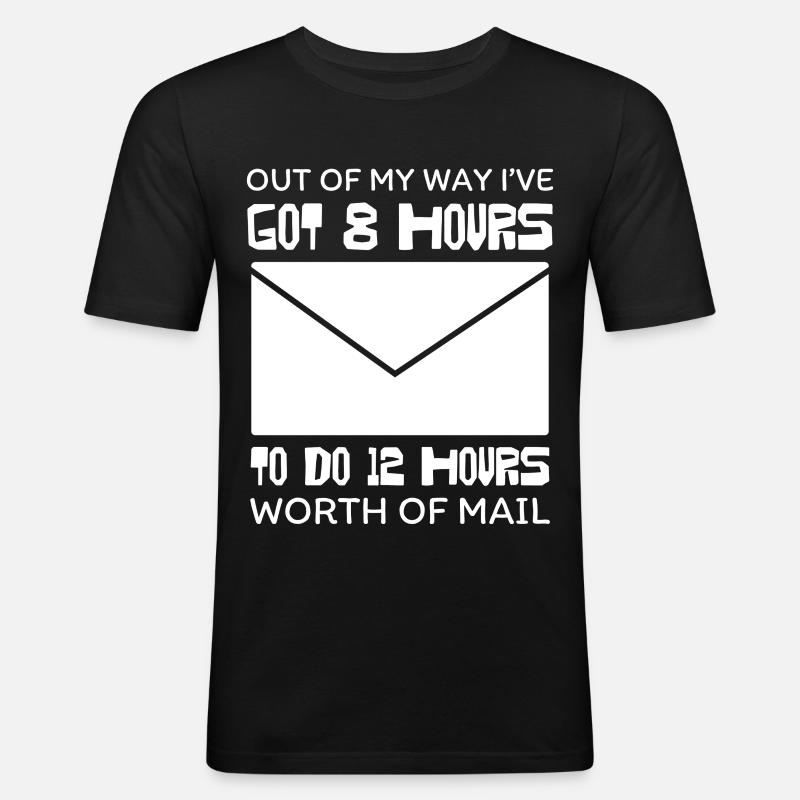 Acht Stunden E Mail Marathon - Männer Slim Fit T-Shirt - Schwarz
