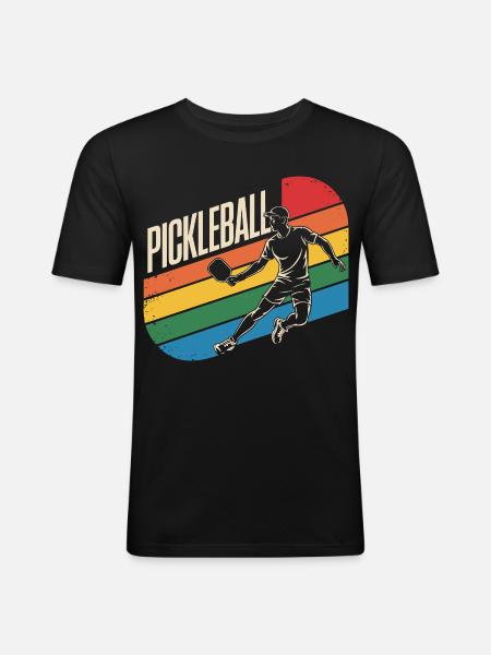 Pickleball - T-shirt près du corps Homme - noir