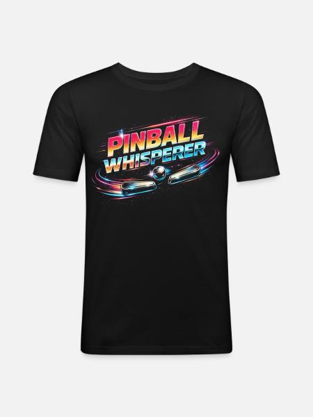 Pinball Whisperer Pinball Player - Men's Slim Fit T-Shirt - black