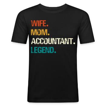 Ehefrau Mutter Buchhalterin Legende - Männer Slim Fit T-Shirt - Schwarz - Vorne - Nik (191cm)