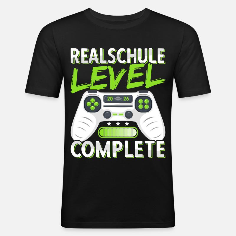 Realschule Abschluss 2026 Realschulabschluss Junge - Männer Slim Fit T-Shirt - Schwarz