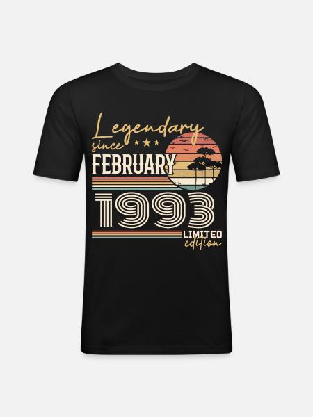 February 1993 Anniversary 1993 Legends February - Men's Slim Fit T-Shirt - black