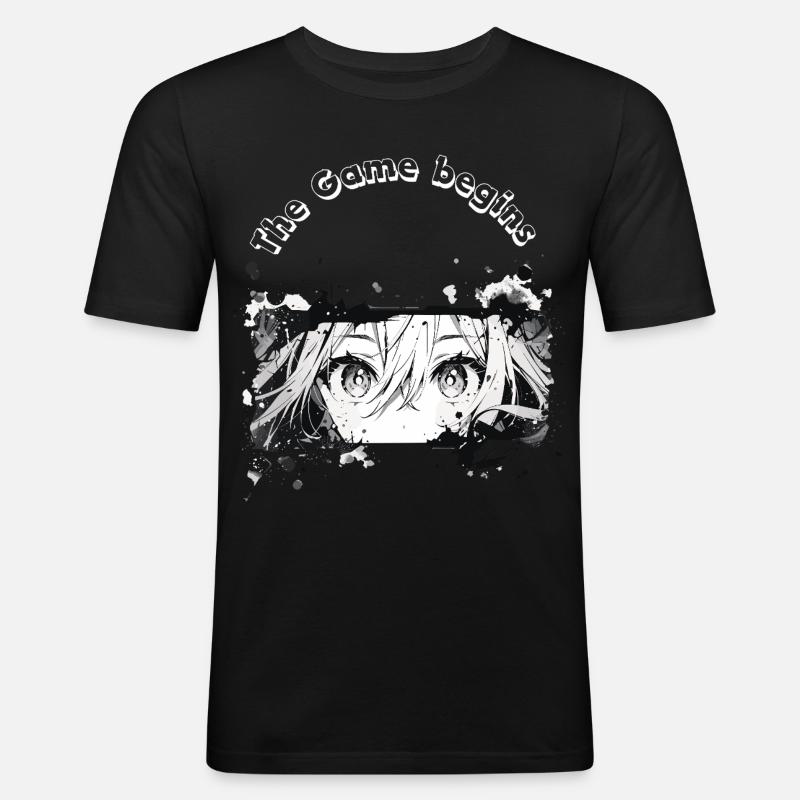 Gaming Anime  Geschenkidee - Männer Slim Fit T-Shirt - Schwarz