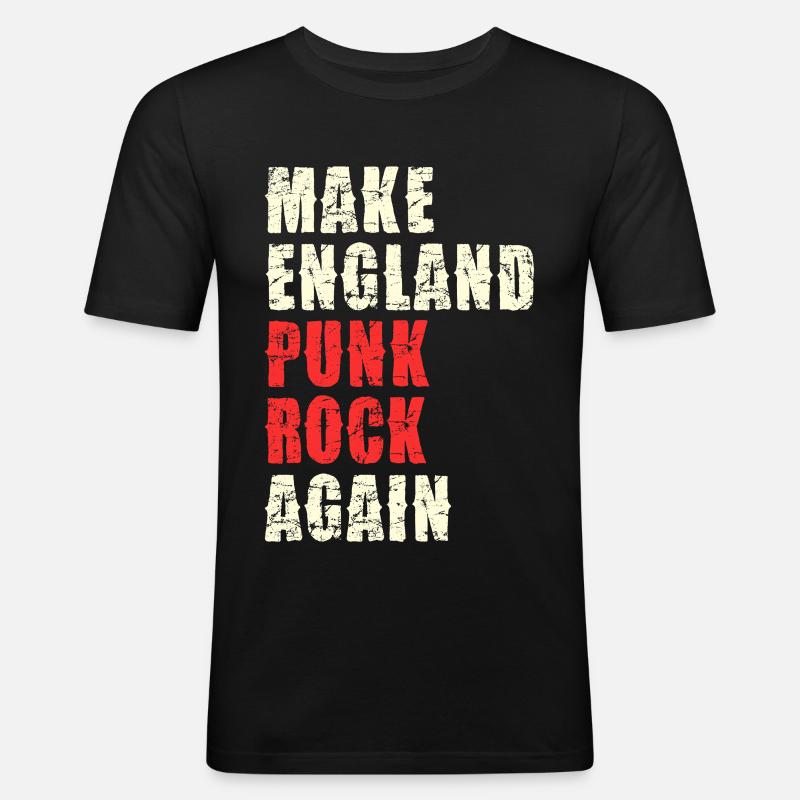 Make England Punk Rock Again - Männer Slim Fit T-Shirt - Schwarz