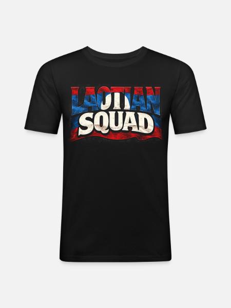 Laos Laotian Root Laotian Squad - Men's Slim Fit T-Shirt - black