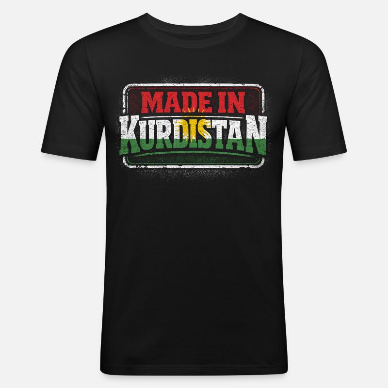 Made In Kurdistan Kurde Kurden - Männer Slim Fit T-Shirt - Schwarz