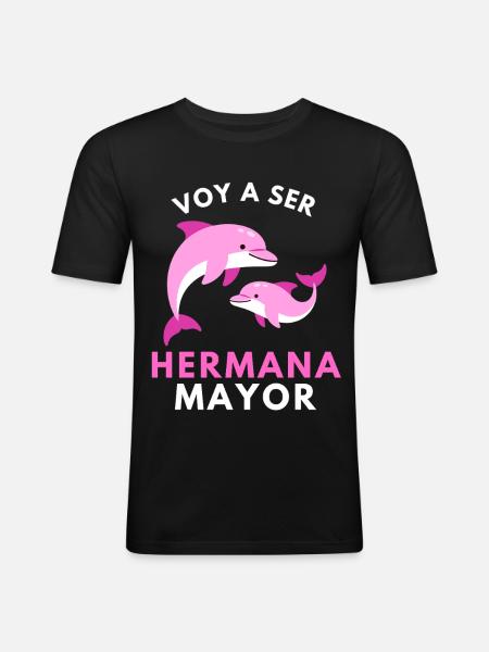 Ich werde eine große Schwester - Männer Slim Fit T-Shirt - Schwarz