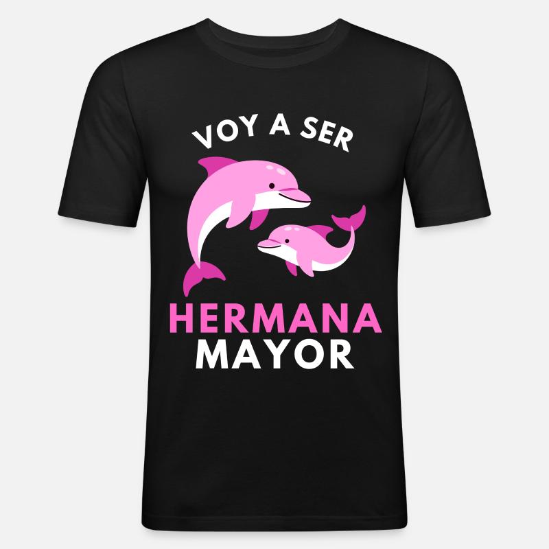 Ich werde eine große Schwester - Männer Slim Fit T-Shirt - Schwarz