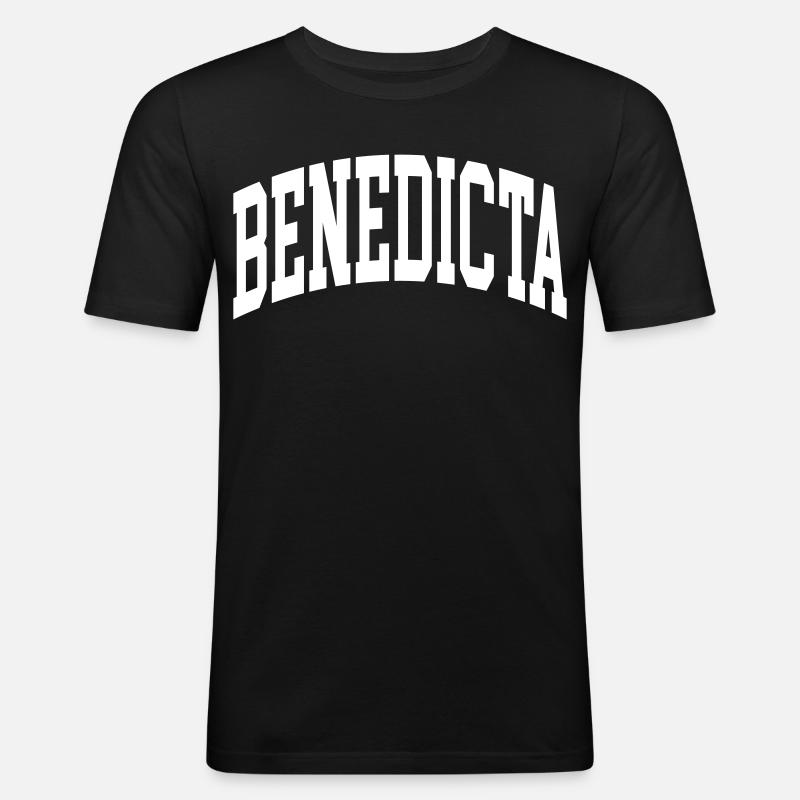 Benedicta - Männer Slim Fit T-Shirt - Schwarz