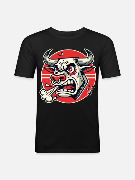 Angry Bull Retro Logo - Men's Slim Fit T-Shirt - black