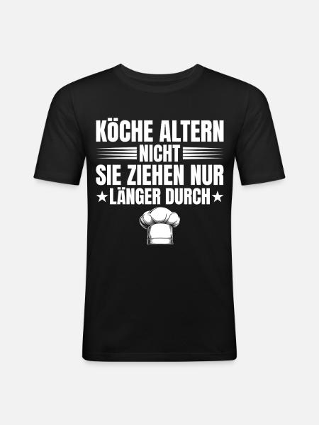 Cooks don't age Funny saying cooking - Men's Slim Fit T-Shirt - black