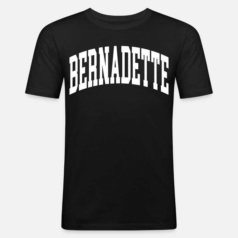 Bernadette - Männer Slim Fit T-Shirt - Schwarz