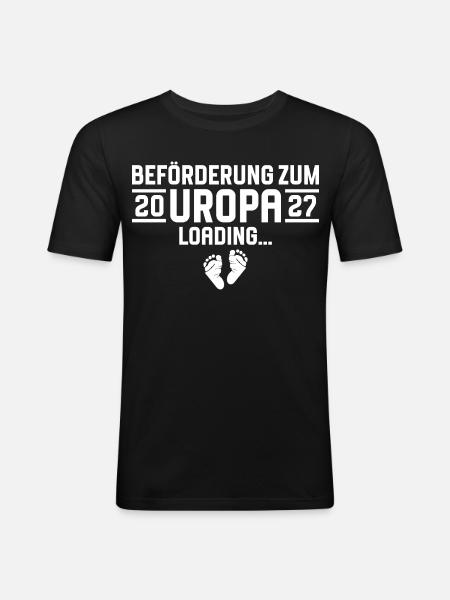 Promotion to great-grandfather 2027 loading - Men's Slim Fit T-Shirt - black