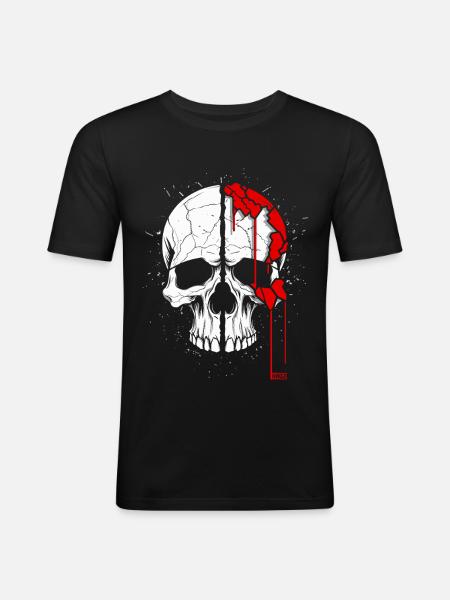 Crâne à effet cool - T-shirt près du corps Homme - noir
