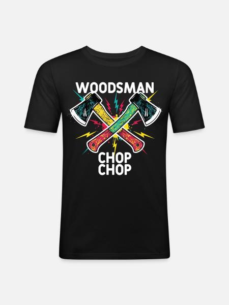 Woodsman Chop Chop Camping Axes - Men's Slim Fit T-Shirt - black
