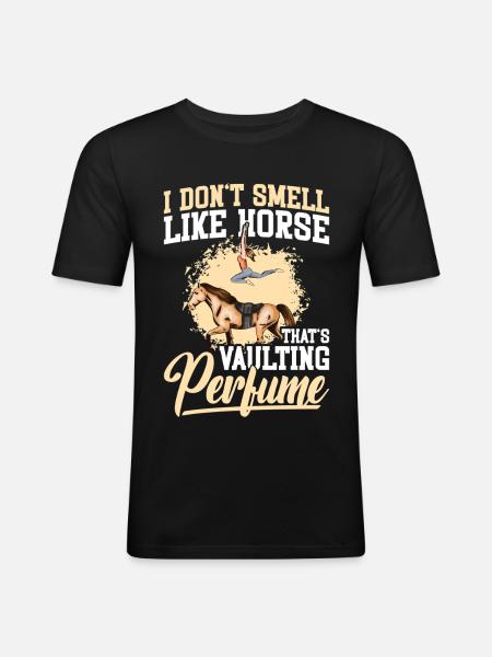 Pferdegymnastik Künstlerisches Reitpferd - Männer Slim Fit T-Shirt - Schwarz