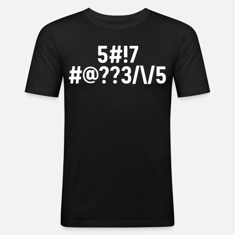 Scheiße passieren codiert - Männer Slim Fit T-Shirt - Schwarz
