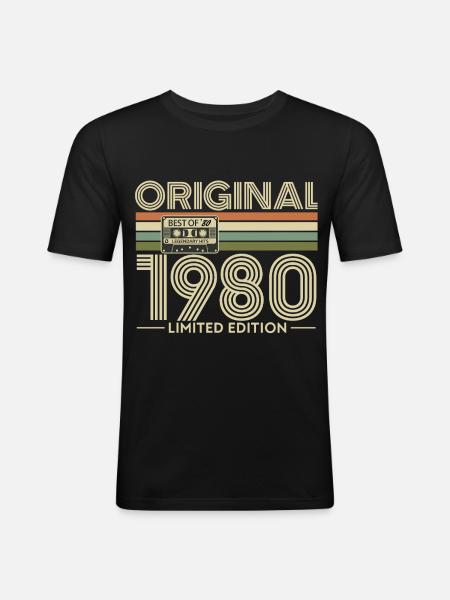 Original 1980 Nostalgia Edition - Men's Slim Fit T-Shirt - black