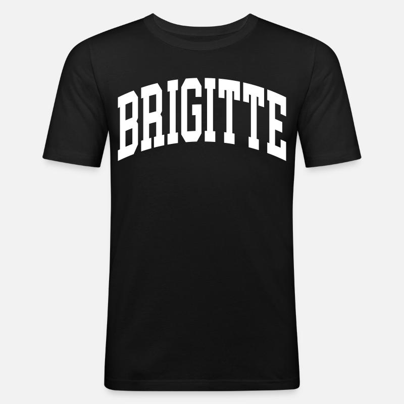 Brigitte - Männer Slim Fit T-Shirt - Schwarz