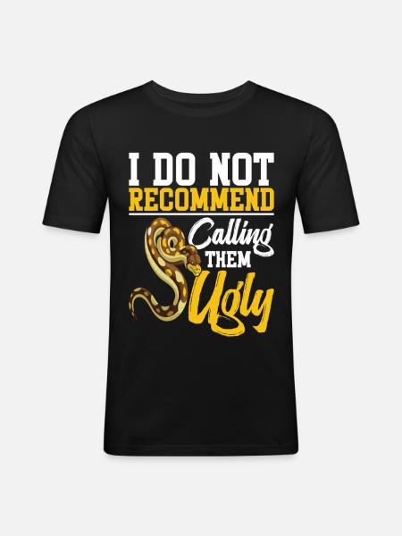 Schlangenliebhaber Reptiliengehege Python Futter Burmeser - Männer Slim Fit T-Shirt - Schwarz