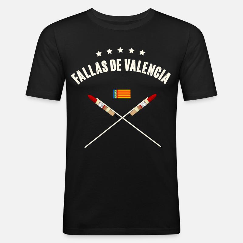 Fallas De Valencia Rocket - Männer Slim Fit T-Shirt - Schwarz