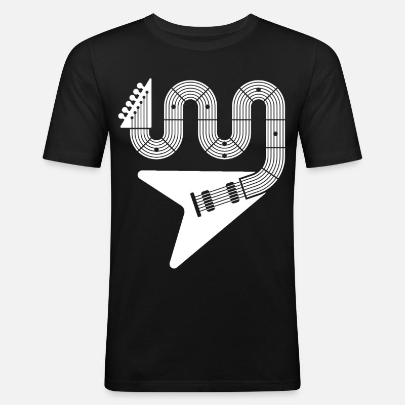 Abstrakte E-Gitarre - Männer Slim Fit T-Shirt - Schwarz