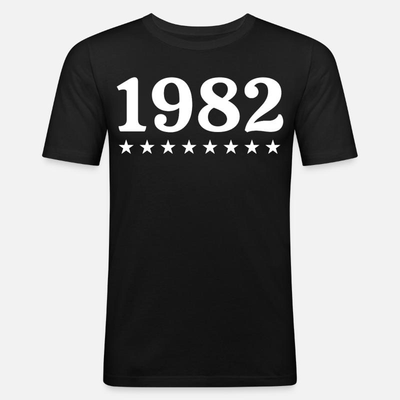 1982 Limited Edition 1982 Retro 1982 - Männer Slim Fit T-Shirt - Schwarz