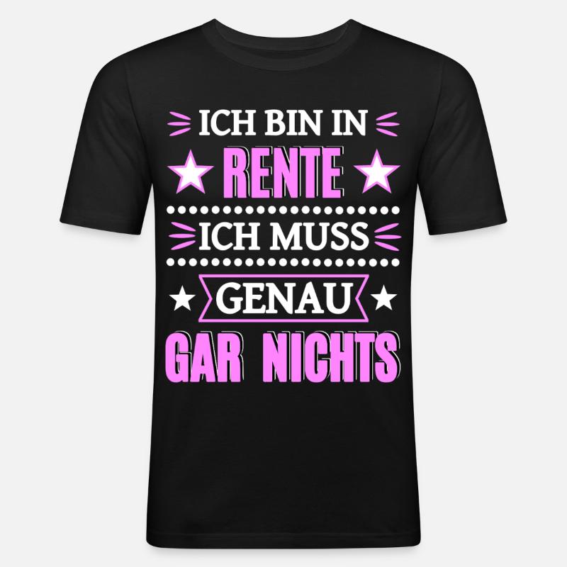 Endlich in Rente - Männer Slim Fit T-Shirt - Schwarz