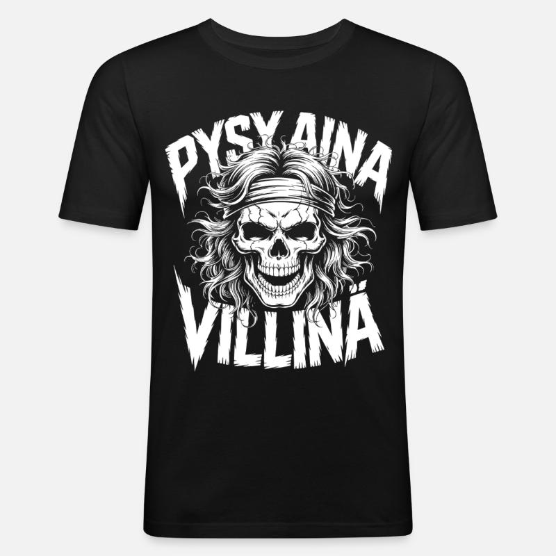 Wildschädel-Design - Männer Slim Fit T-Shirt - Schwarz