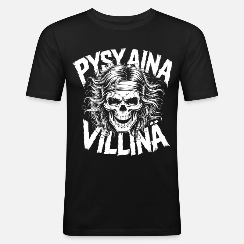 Wildschädel-Design - Männer Slim Fit T-Shirt - Schwarz