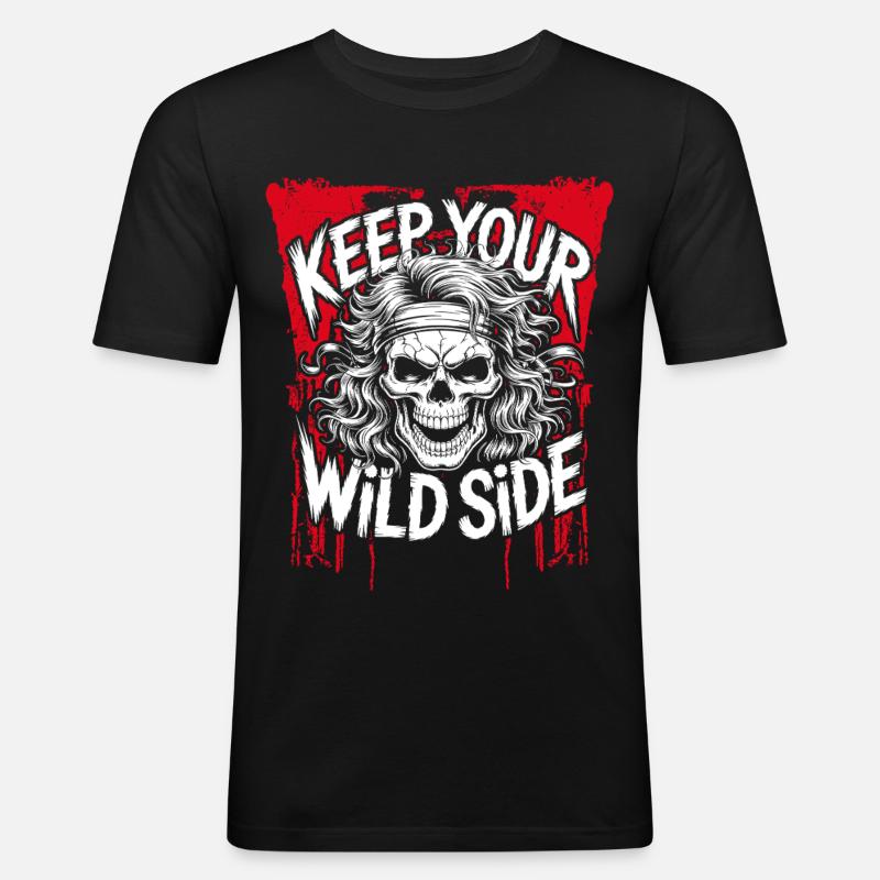 Behalte deine Wilde Seite - Männer Slim Fit T-Shirt - Schwarz