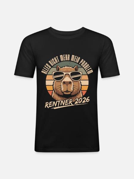 Pensioner 2026 Capybara Retirement Gift - Men's Slim Fit T-Shirt - black