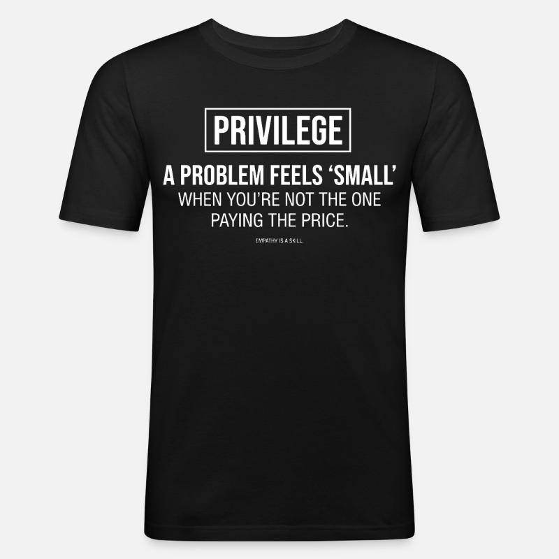 Empathie Statement Typografie - Männer Slim Fit T-Shirt - Schwarz