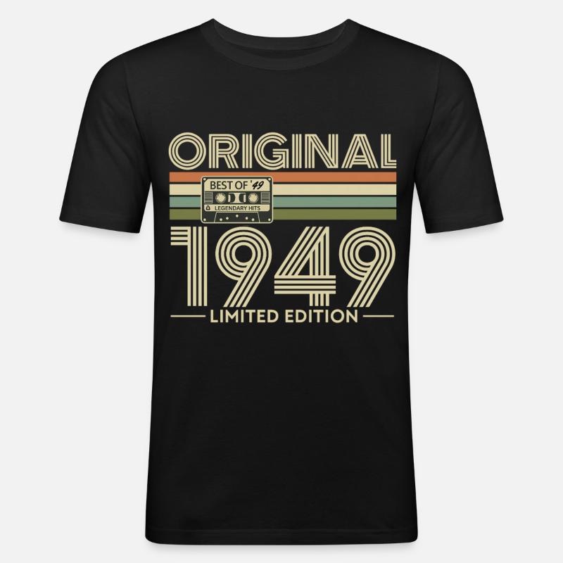 Original 1949 Limited Edition Retro - Männer Slim Fit T-Shirt - Schwarz