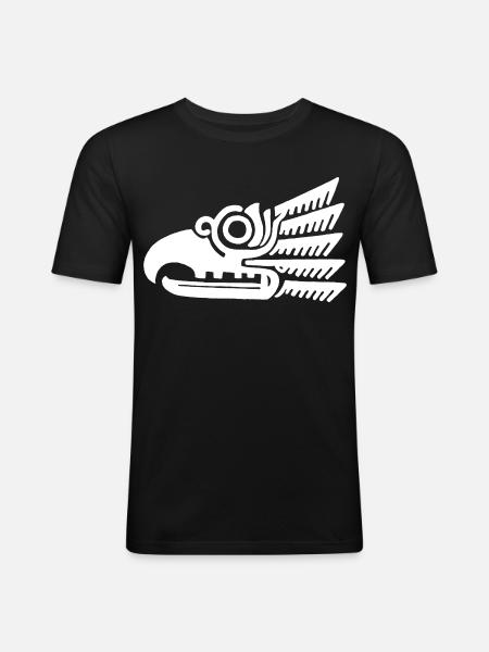 White tribal bird head - Men's Slim Fit T-Shirt - black