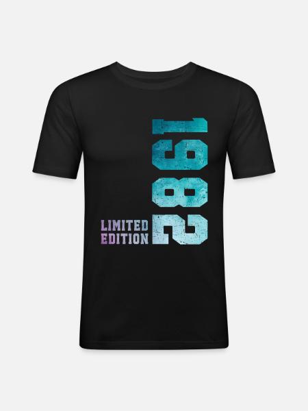1982 Limited Edition 44 Years Anniversary - Men's Slim Fit T-Shirt - black