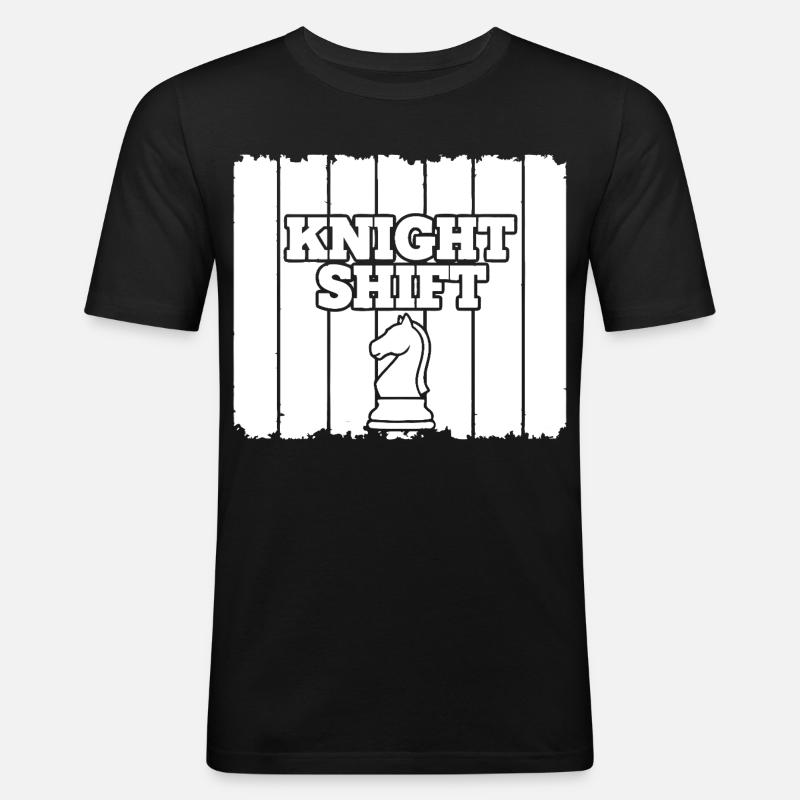 Shift du cavalier d’échecs - T-shirt près du corps Homme - noir