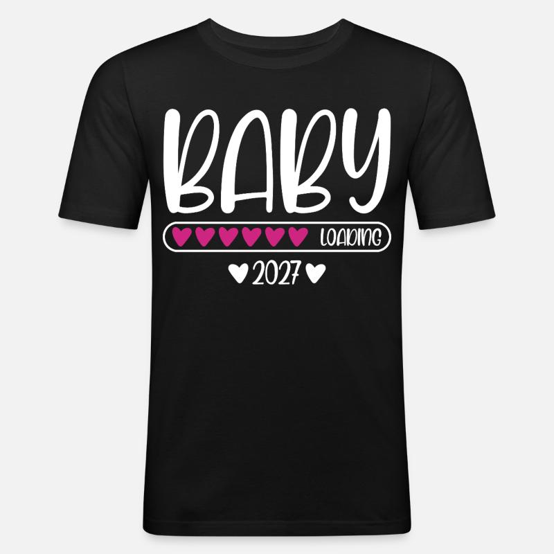 Baby 2027 loading Herzchen Ladebalken - Männer Slim Fit T-Shirt - Schwarz