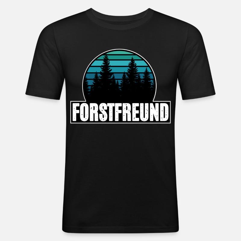 Forst Freund - Männer Slim Fit T-Shirt - Schwarz