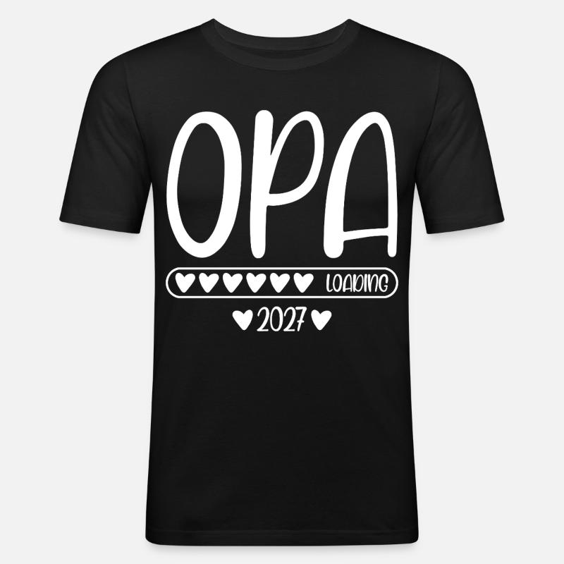 Opa 2027 loading - Männer Slim Fit T-Shirt - Schwarz