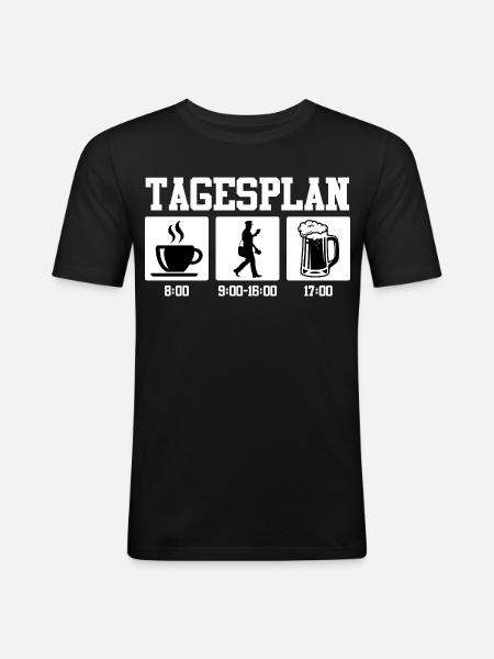Postman DAILY SCHEDULE Parcel Deliverer Funny - Men's Slim Fit T-Shirt - black