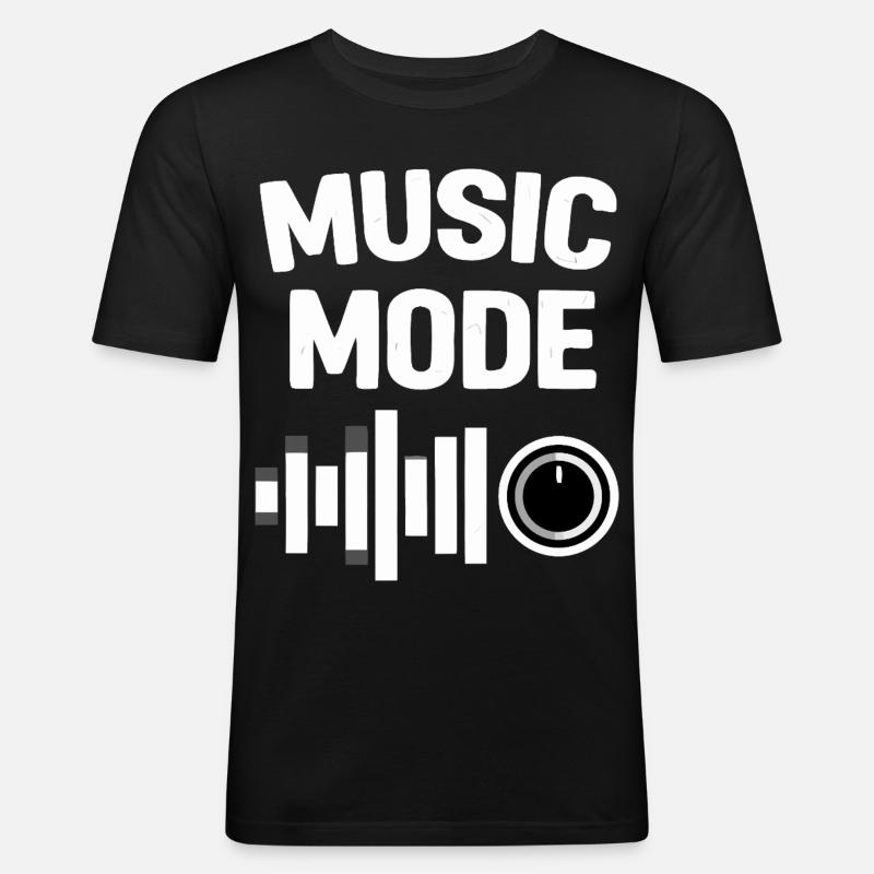 Music Mode On Equalizer - Männer Slim Fit T-Shirt - Schwarz