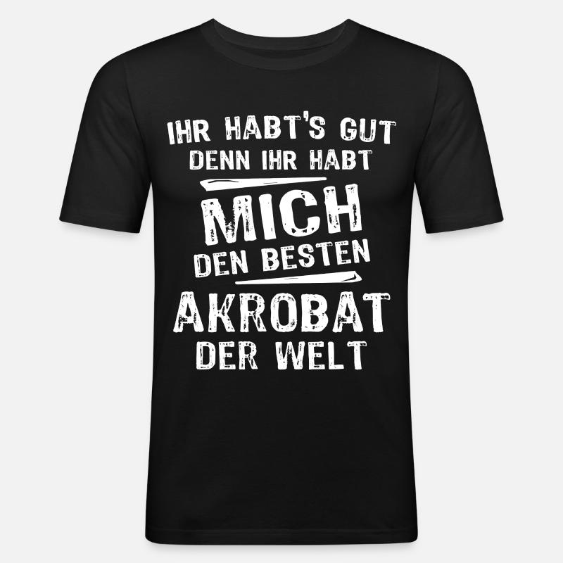 Akrobat - Männer Slim Fit T-Shirt - Schwarz