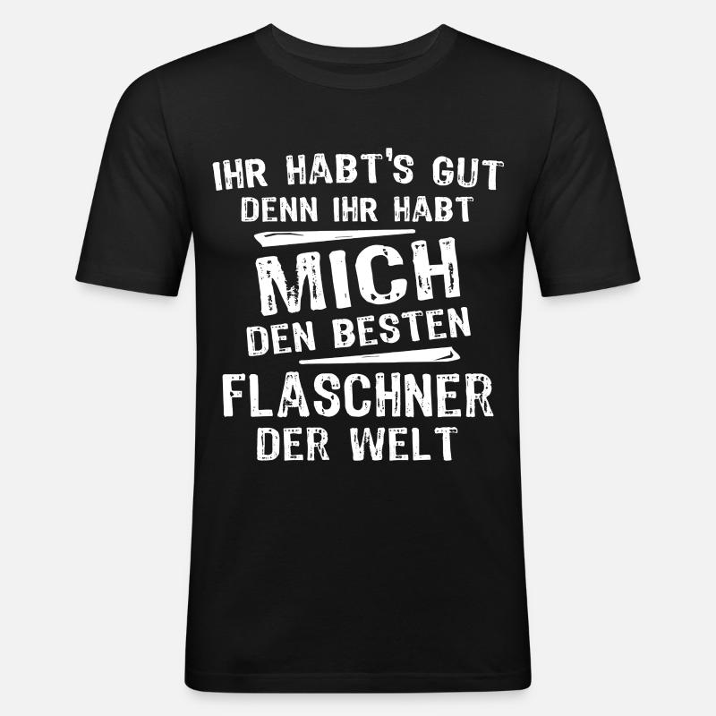 Flaschner - Männer Slim Fit T-Shirt - Schwarz