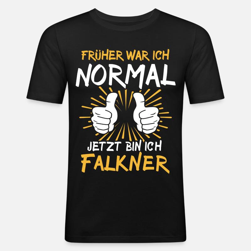 Falkner Spruch - Männer Slim Fit T-Shirt - Schwarz